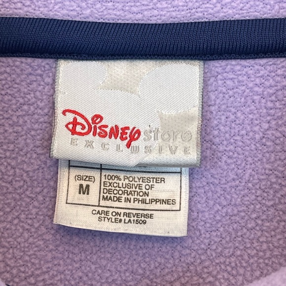 Minnie Mouse Embroidered Disney Quarter zip Fleece Pullover Sweater Size M - Picture 9 of 10